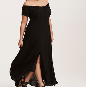 Torrid black off-the-shoulder maxi dress